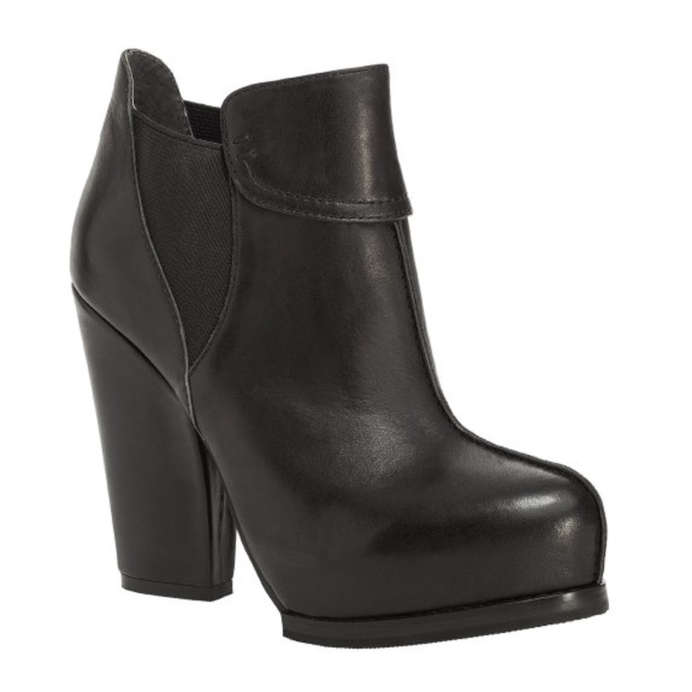 Leon Max Black Omaha Leather Ankle Bootie Size 7.5